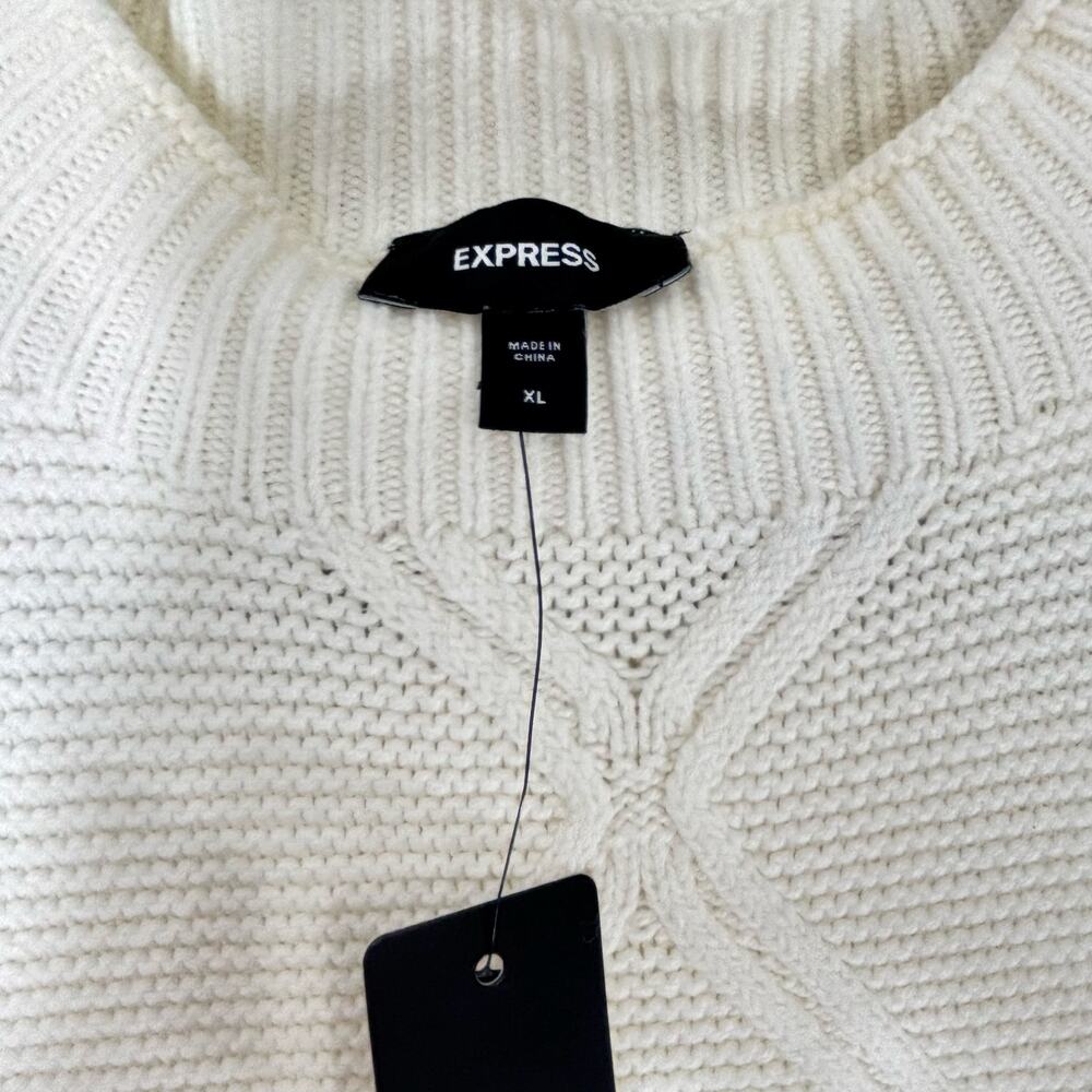NWT Express Sweater Dress Cream XL | Cozy Knit Midi Dress | Fall Winter Chic - Picture 5 of 5